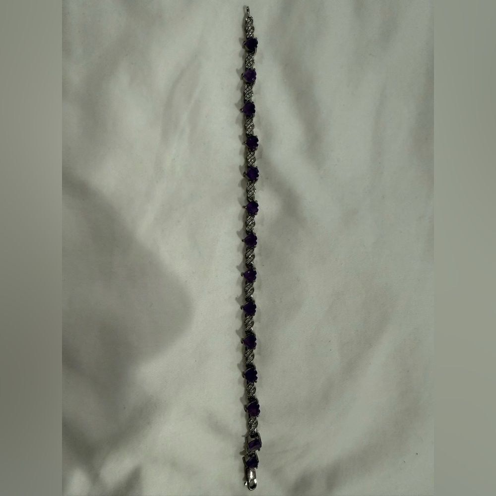 Zales Purple and Silver Gemstone Bracelet
